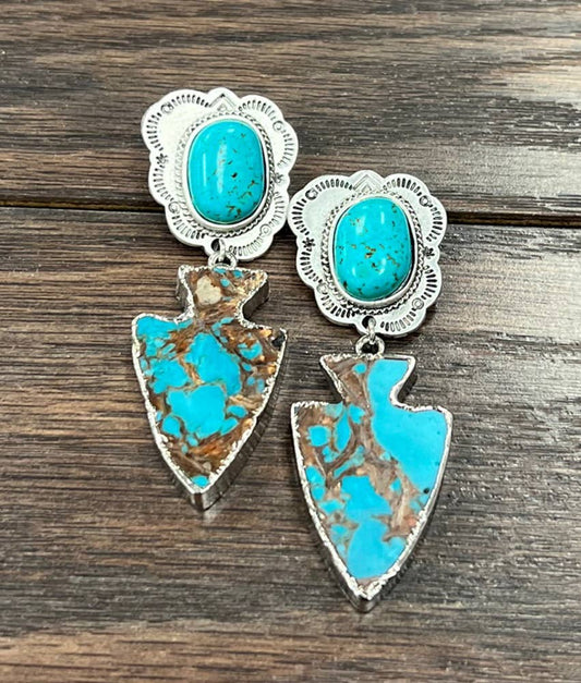 Navajo Arrowhead Gemstone Earrings