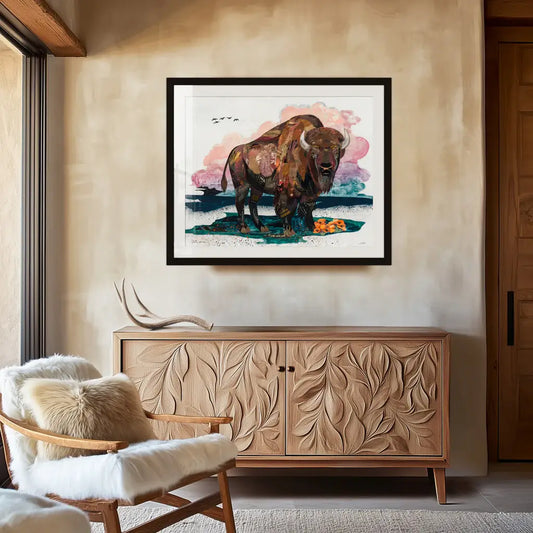 Westward Mountain Buffalo Wall Art
