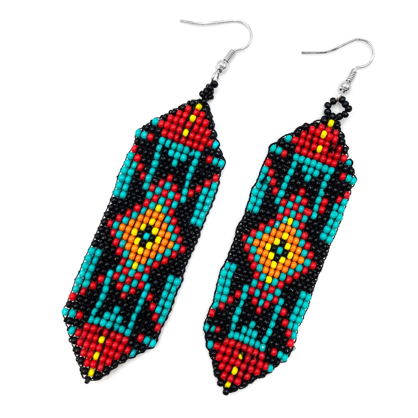 Navajo Tribal Beaded Banner Earrings