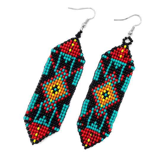 Navajo Tribal Beaded Banner Earrings