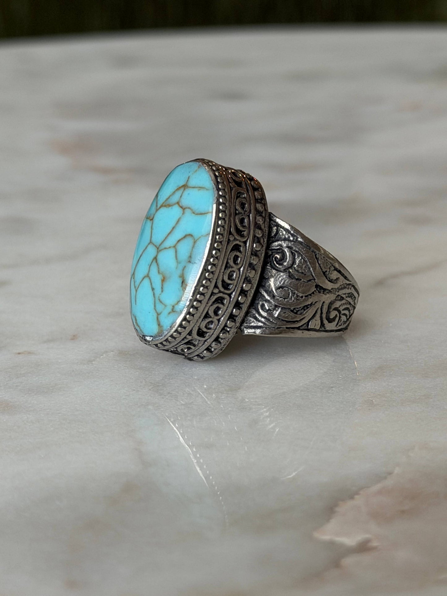 Handcrafted Turquoise and Silver ring