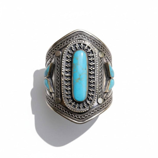 Native Turquoise Tribal Statement Bracelet