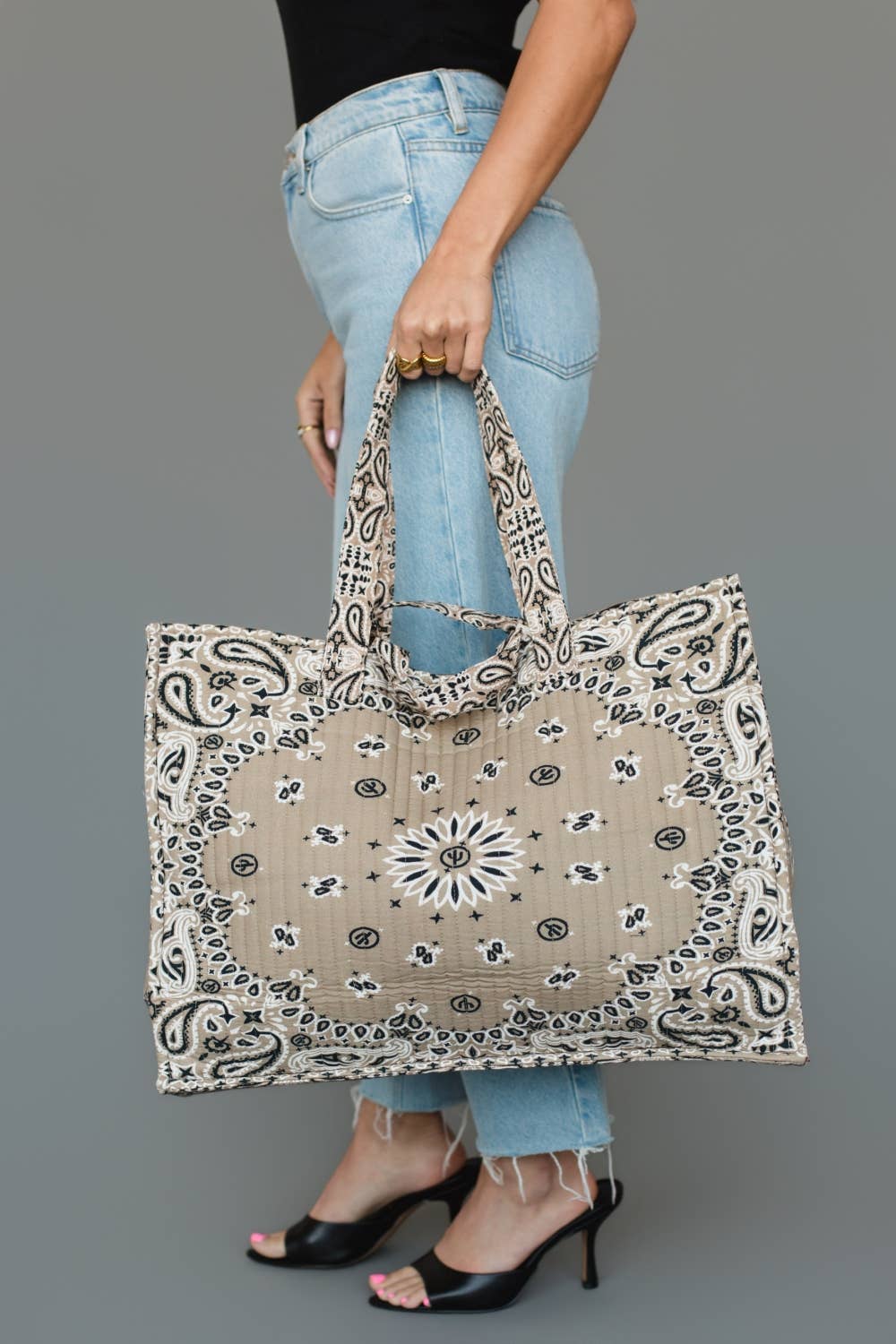 Beige Bandana Tote