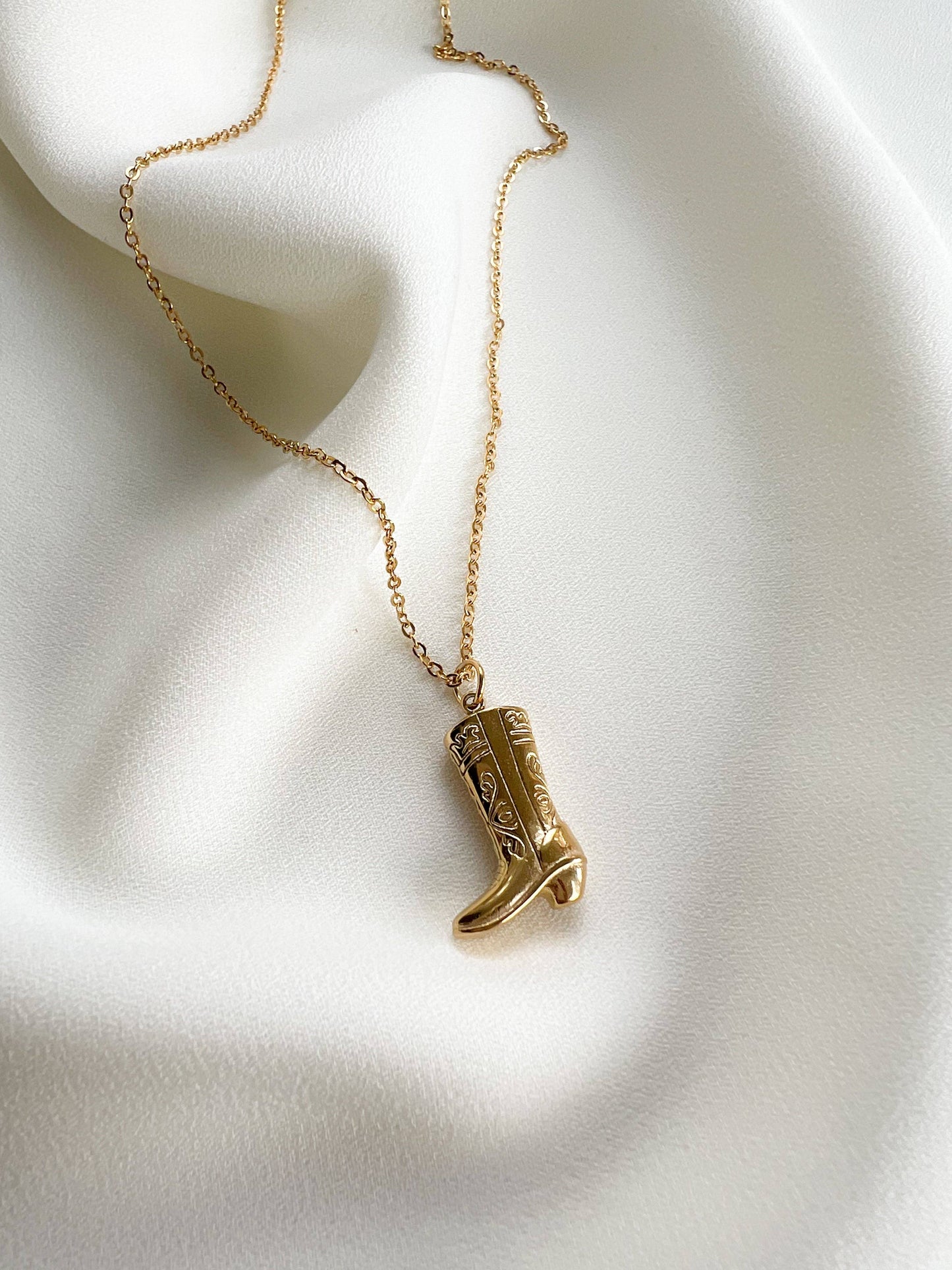 Golden Spur Boot Necklace
