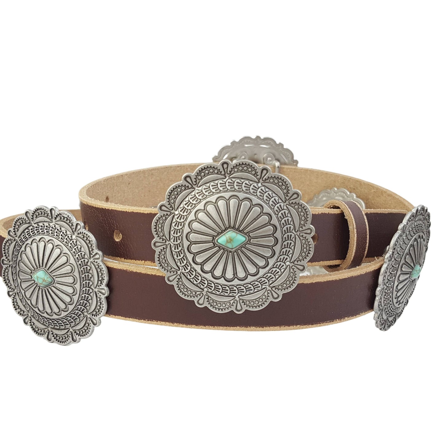 Round Turq Concho Belt