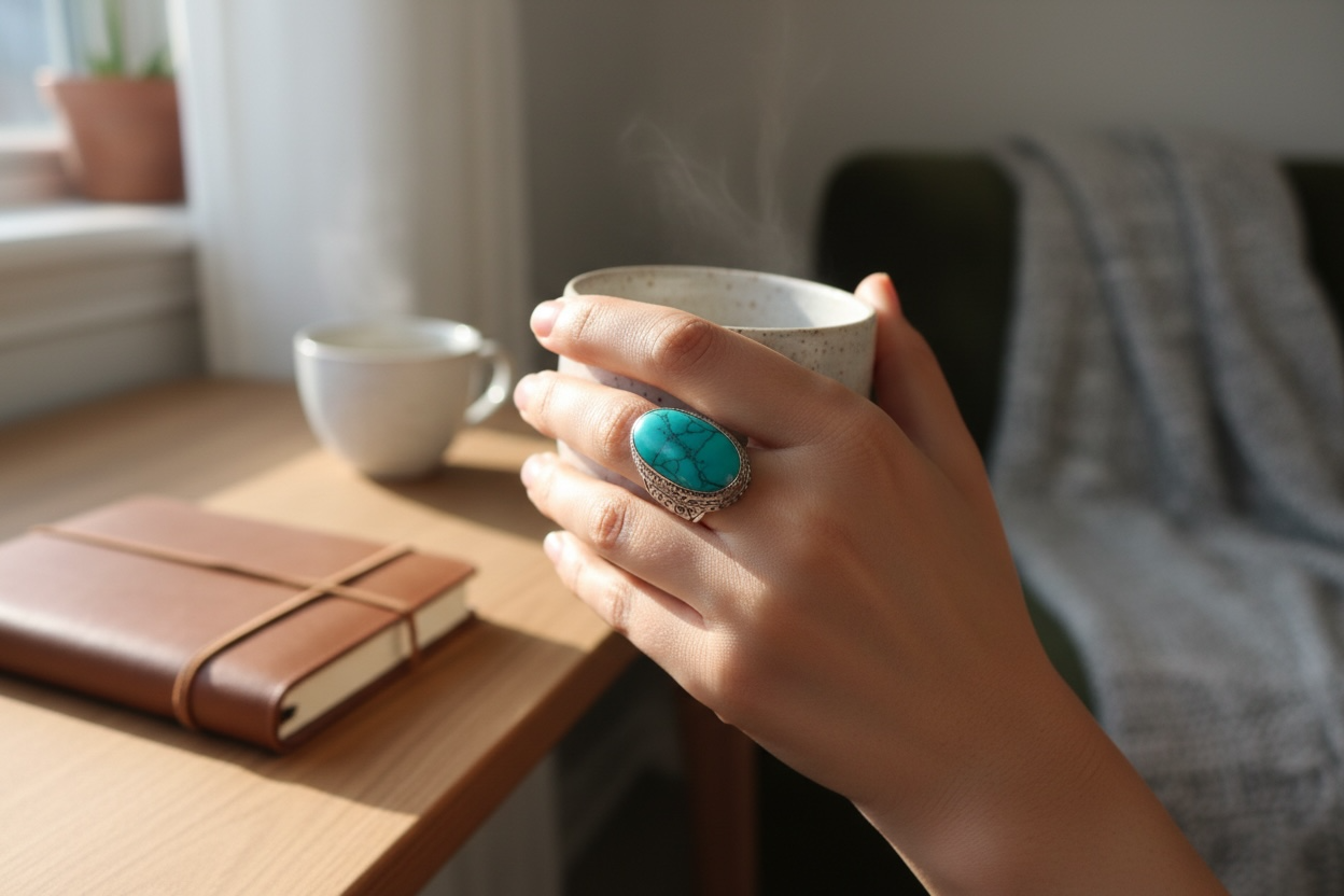 Green Turquoise Handcrafted Ring