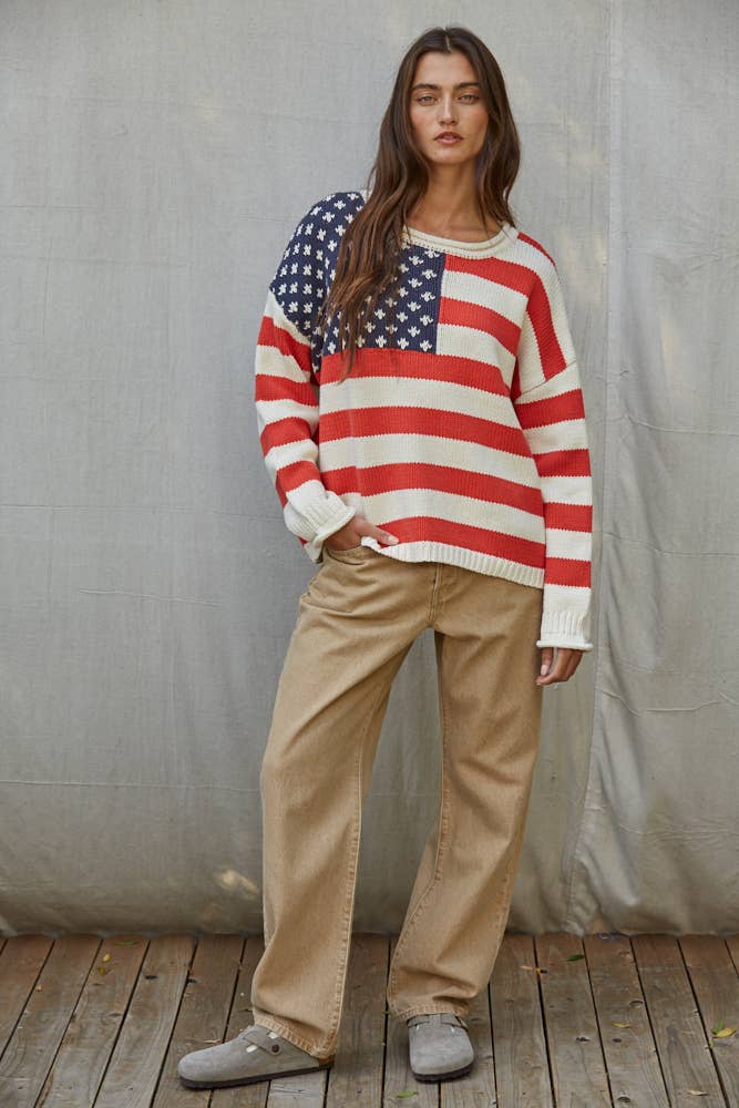 American Flag Knit Sweater