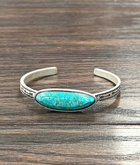 One Stone Turquoise Cuff