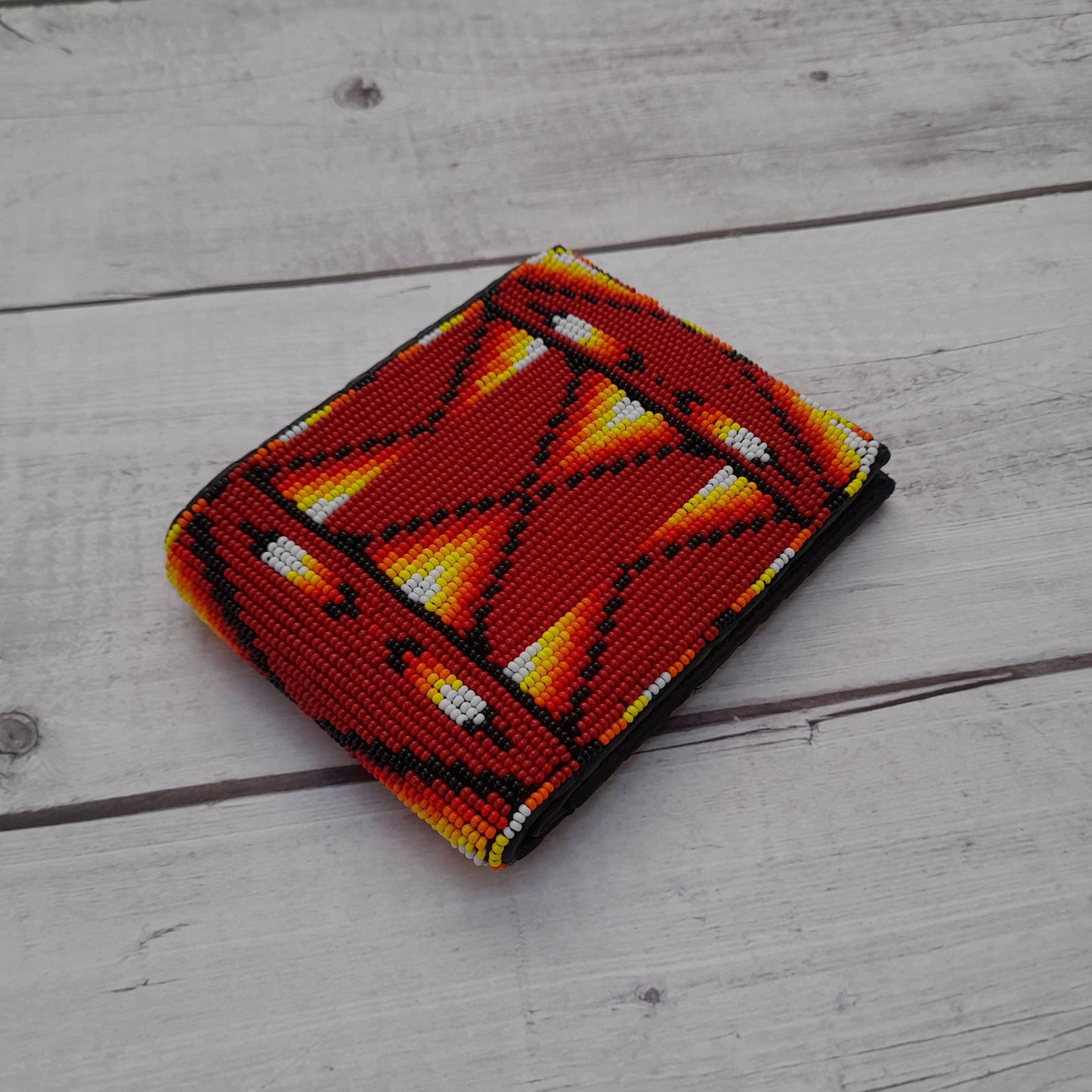 Red Mesa Beaded Leather Wallet