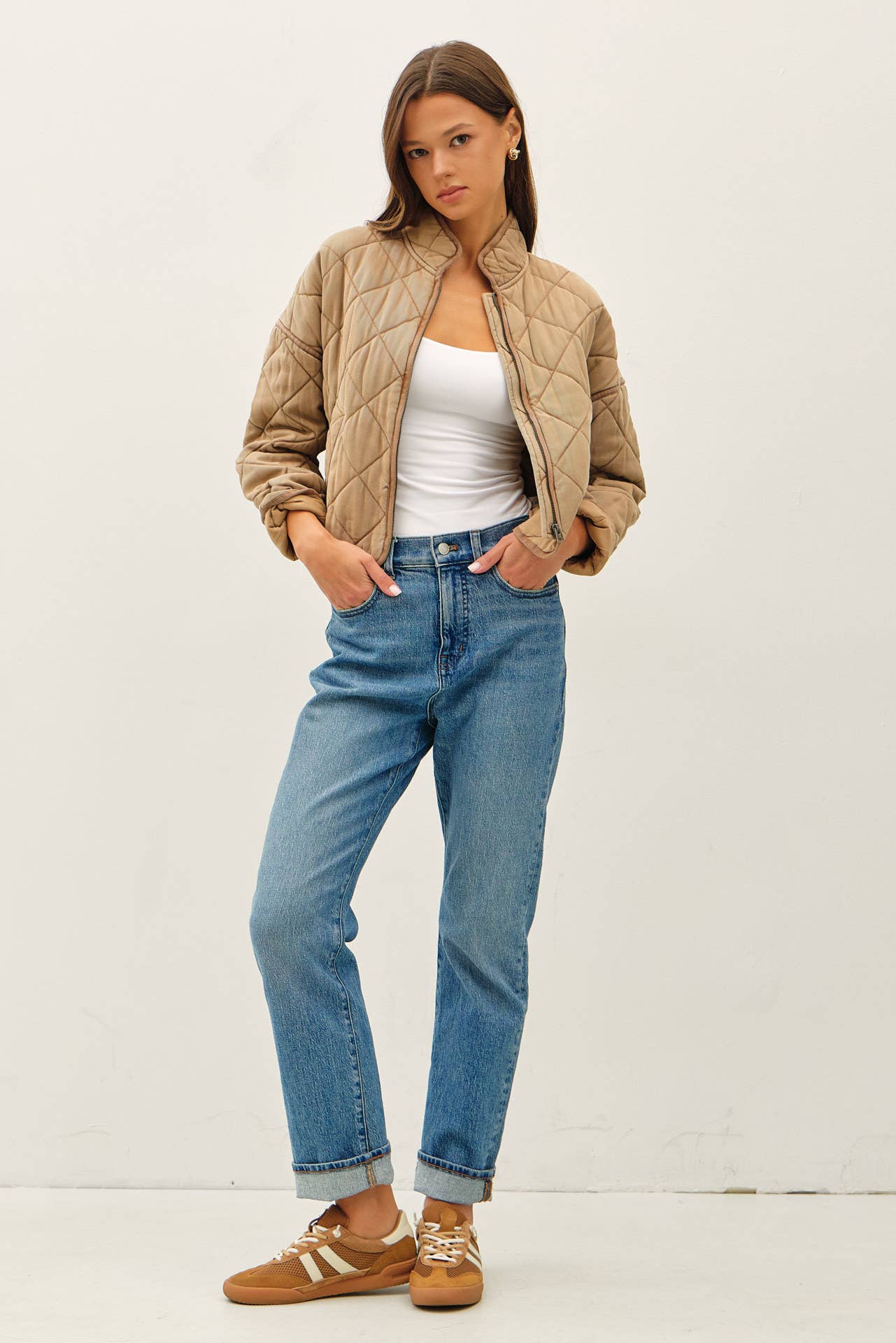 Lori Washed Quilt Cropped Jacket