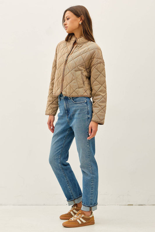 Lori Washed Quilt Cropped Jacket