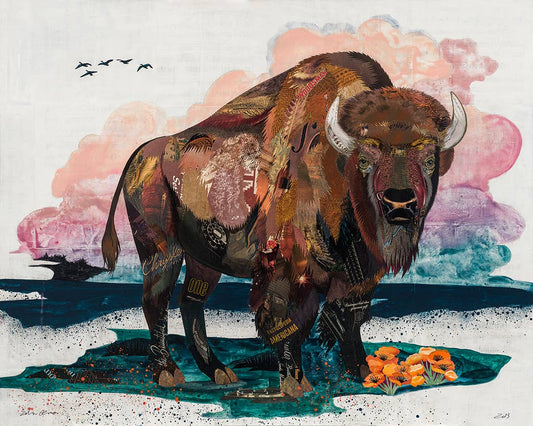 Westward Mountain Buffalo Wall Art