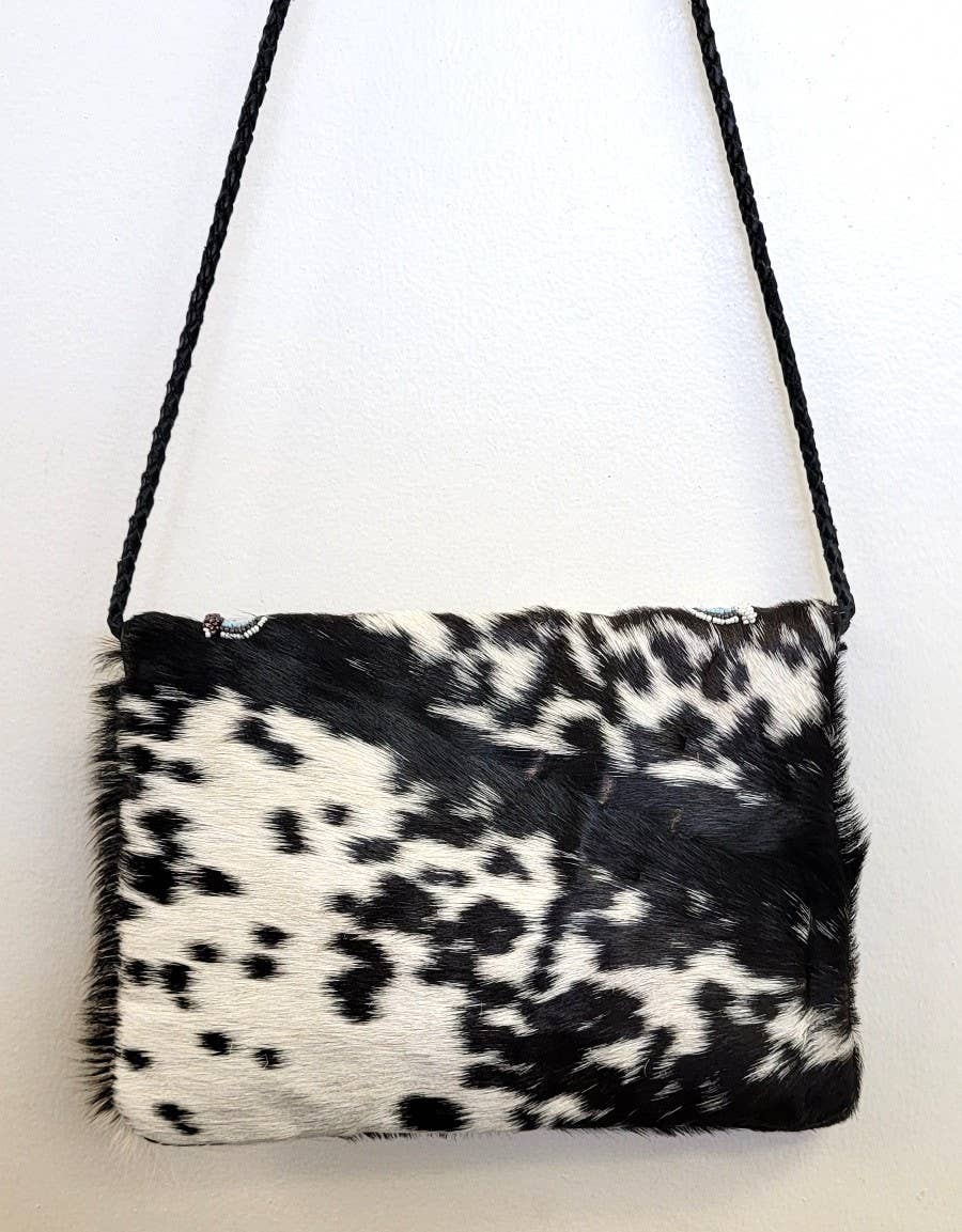 Bohemian Hairon Leather Clutch