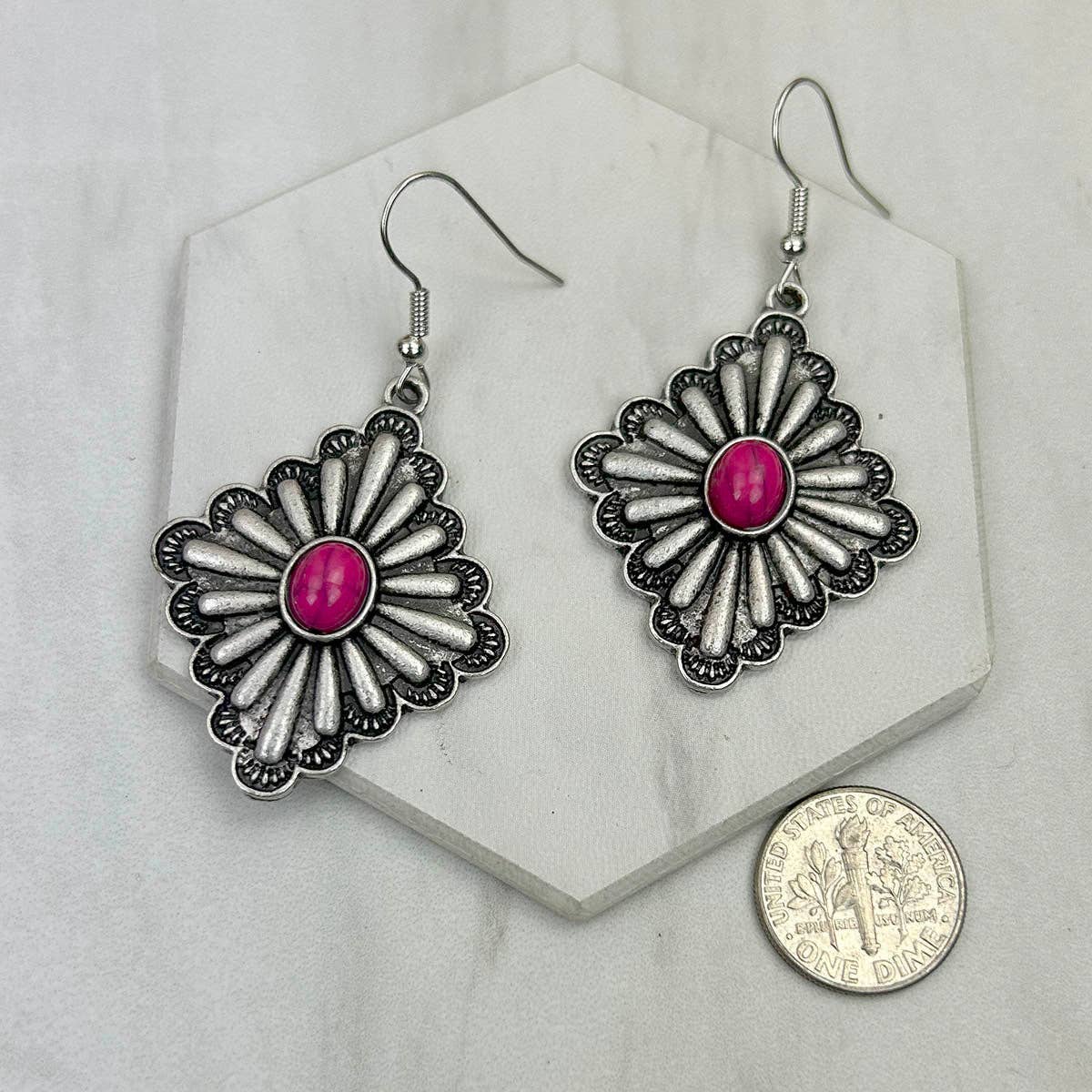 Silver with blue turquoise stone Earrings