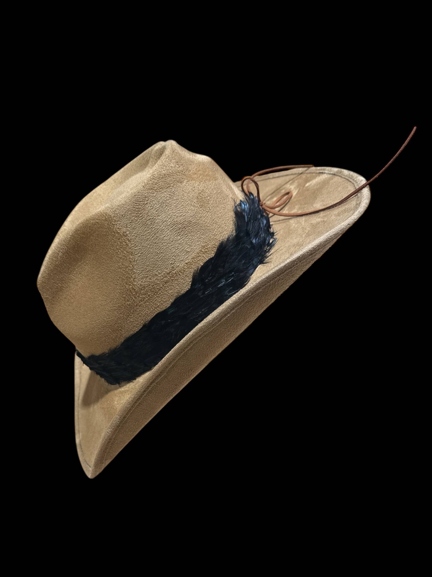 Feather hat band with strap