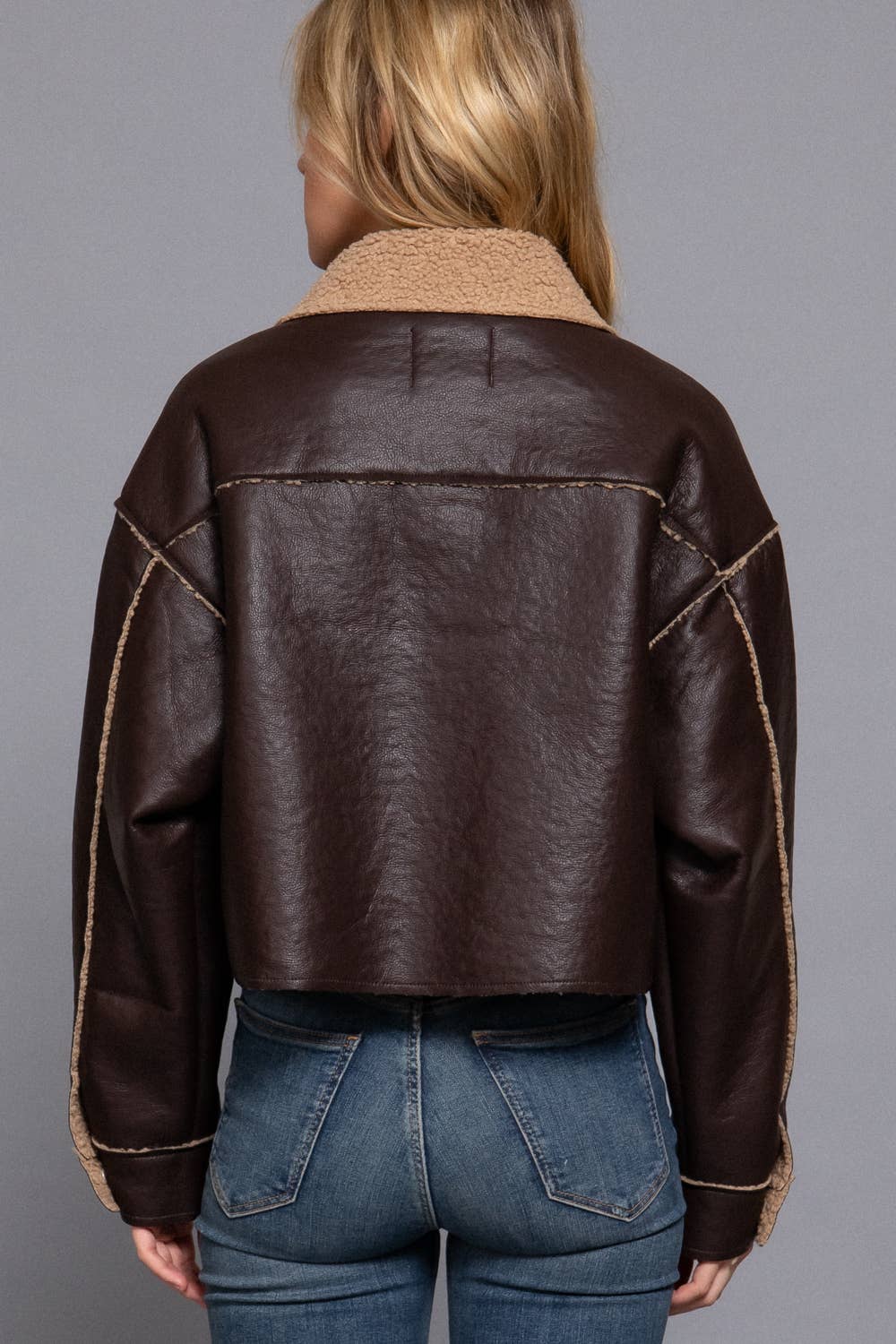 Timberline Vegan Leather Shearling Jacket