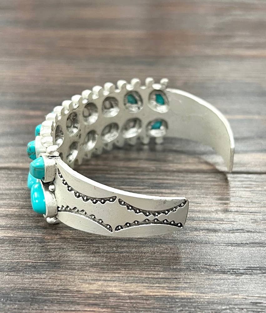Sixteen Leaf Turquoise Cuff