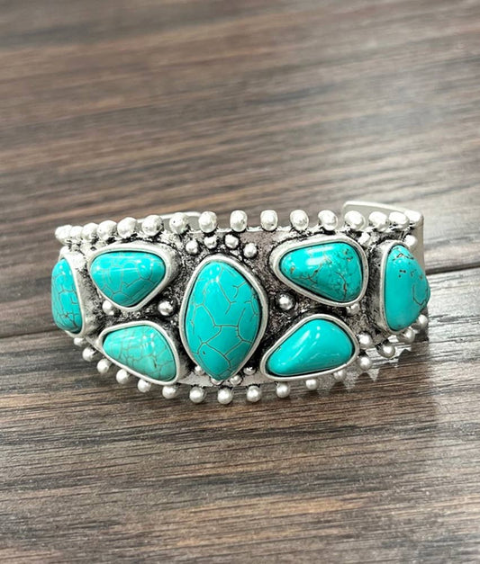 Abstract Turquoise Cuff