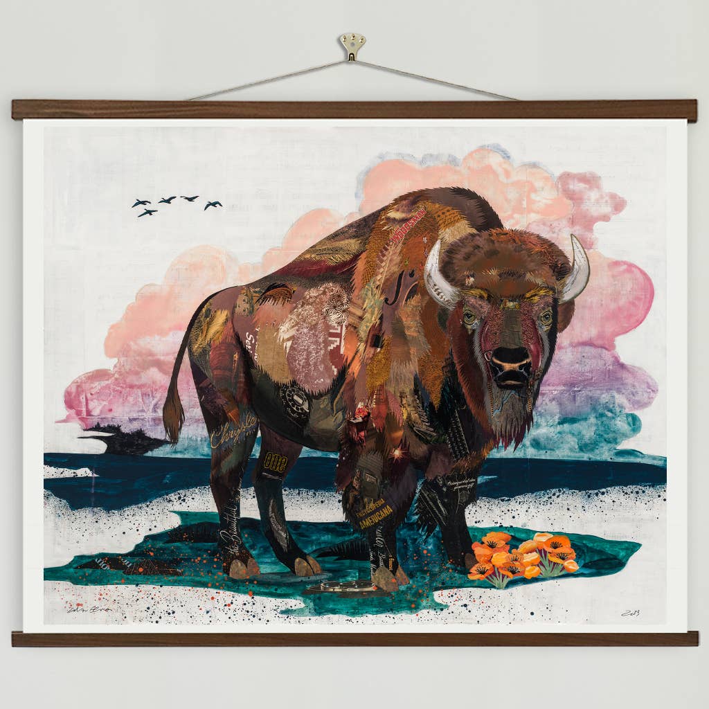 Westward Mountain Buffalo Wall Art