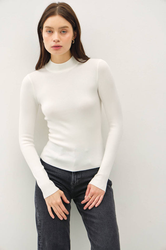 Jenny Ribbed Mockneck Sweater