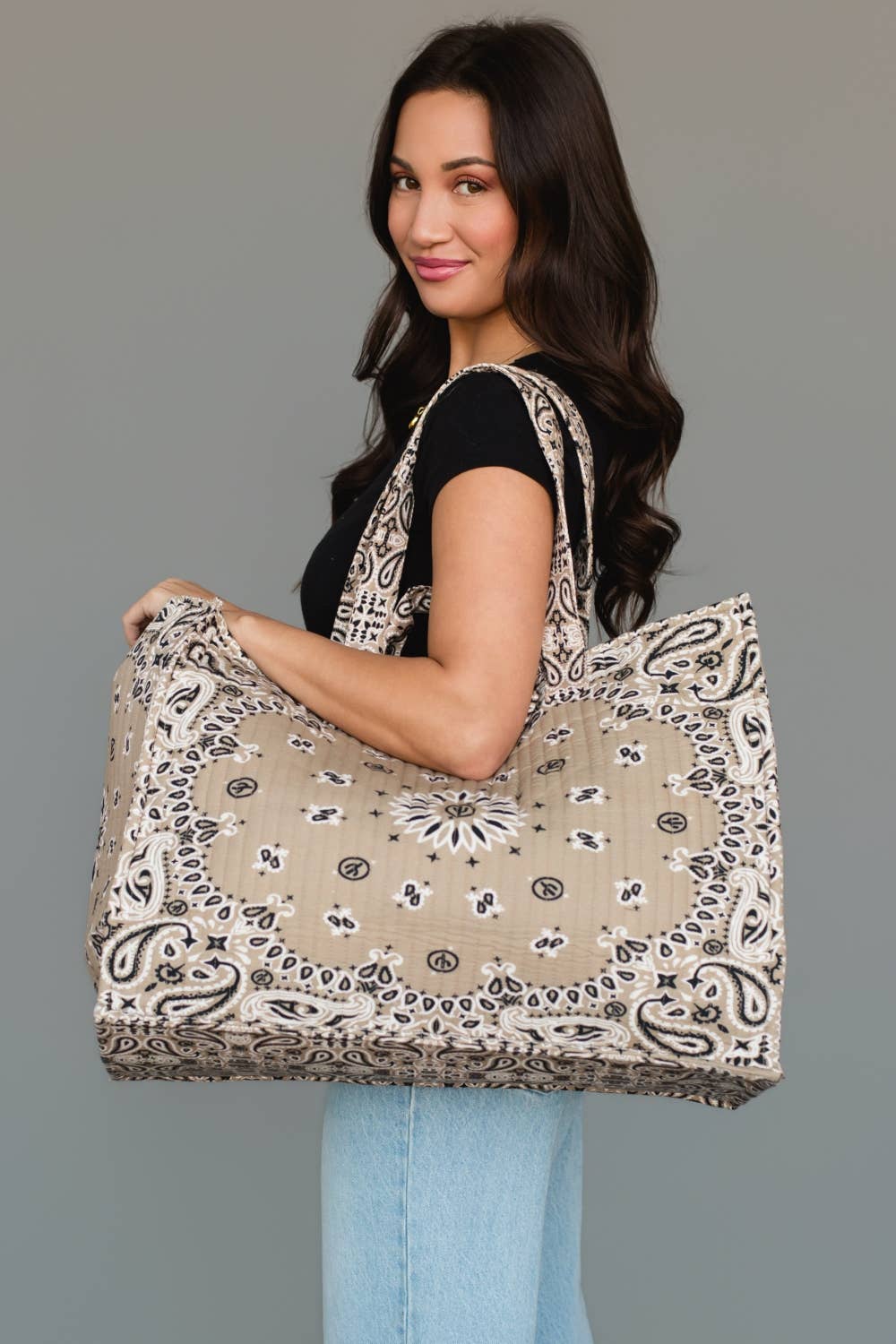Beige Bandana Tote