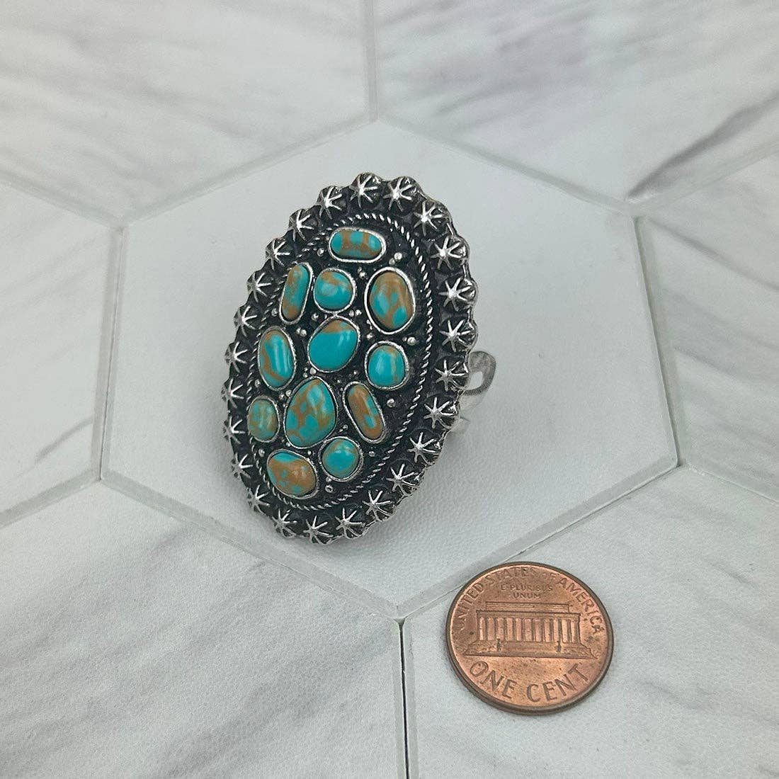 Silver with black turquoise stone Ring