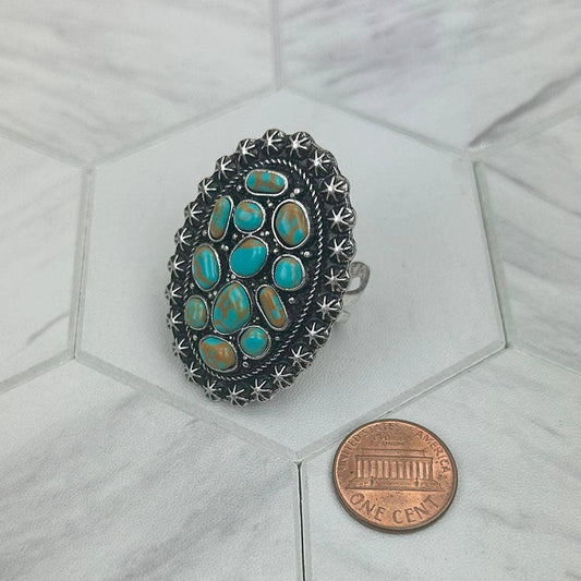 Silver with black turquoise stone Ring